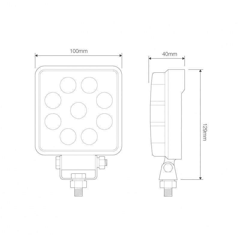 LED Autolamps High-Powered Square Work Lamp
