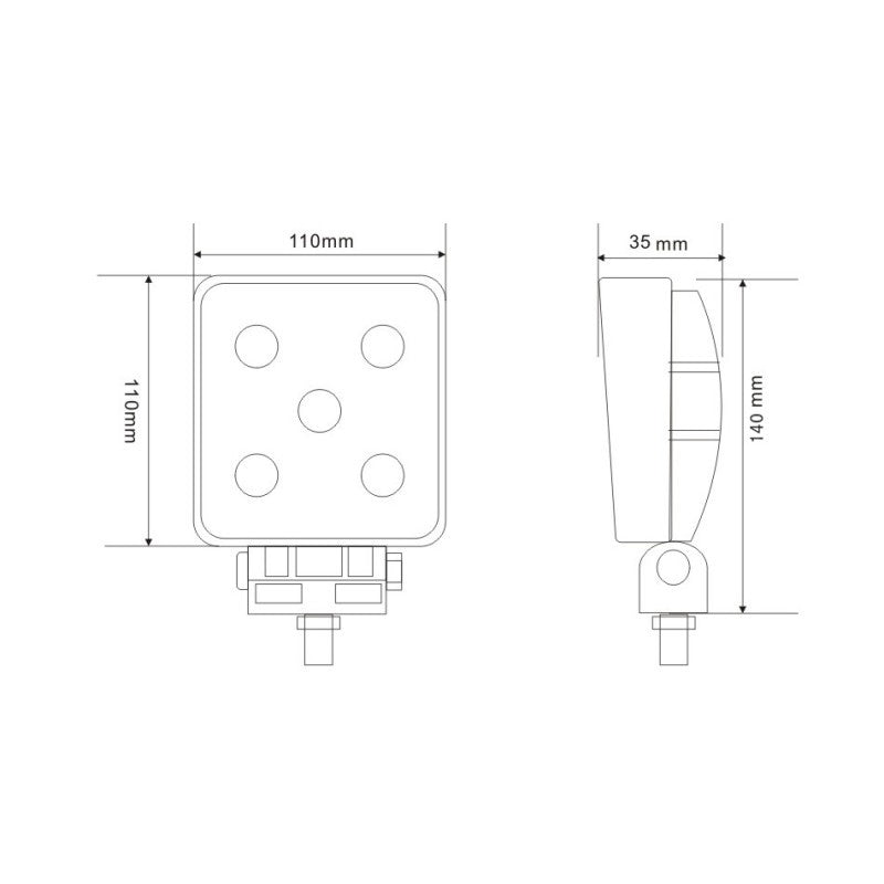 LED Autolamps Utility Range 15W Square LED Flood Lamp