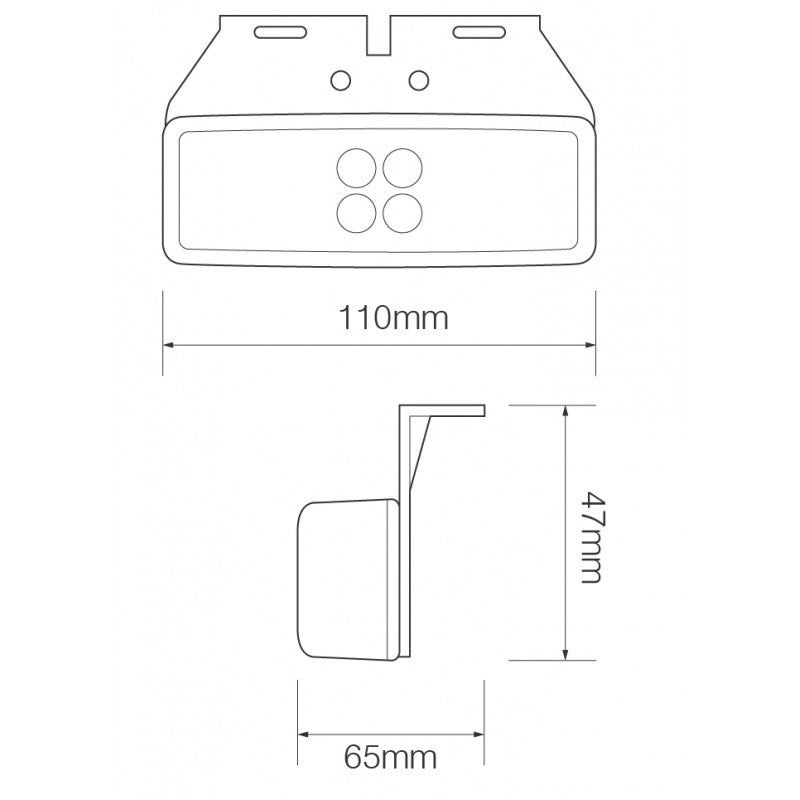 Bracket Mount LED Rectangular Marker Lights