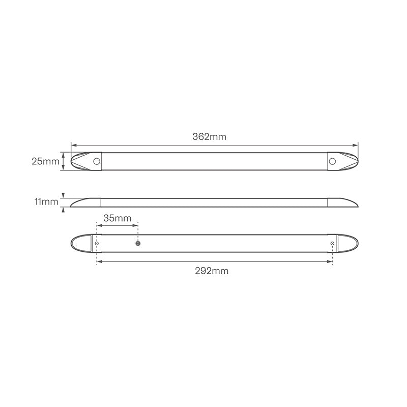 LED Autolamps 24 Series Grey Interior Strip Lamp - 300mm