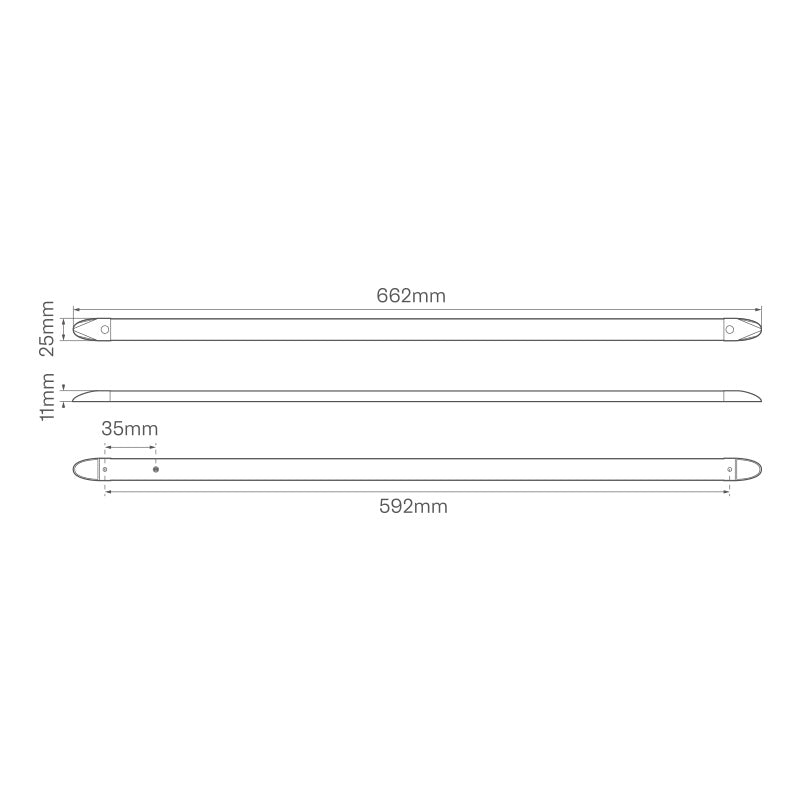 LED Autolamps 24 Series Grey Interior Strip Lamp - 600mm