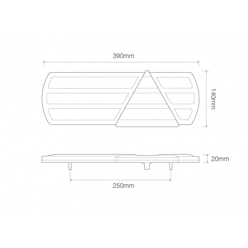 Large Low-Profile LED Multi-function Trailer Lights