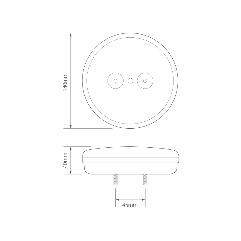LED Autolamps HB140 Series LED 'hamburger' Rear Fog Lamp