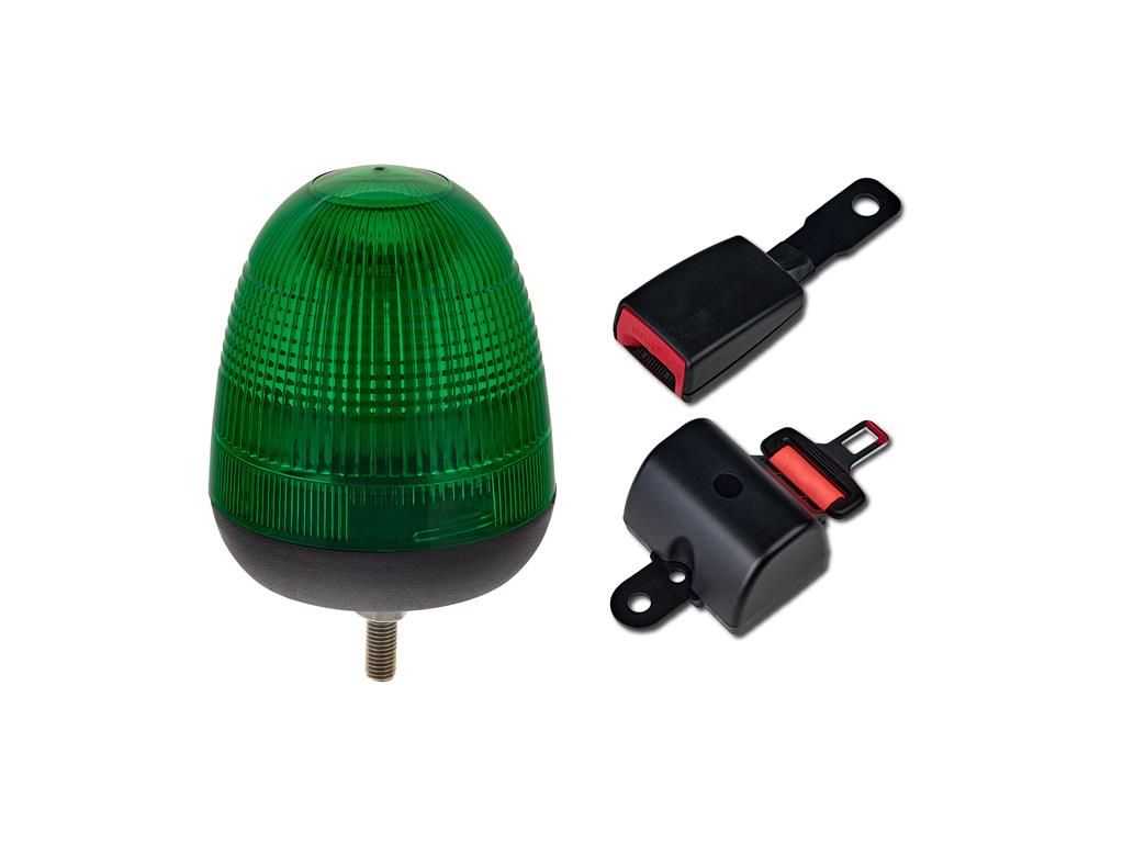 LAP Electrical LMB060 Green Flashing Beacon Seat Belt Kit - Single Bolt Mounting