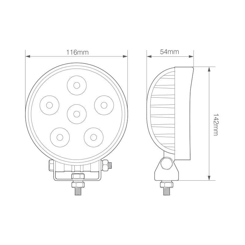 LED Autolamps 18W Round Flood Lamp RL10818BM