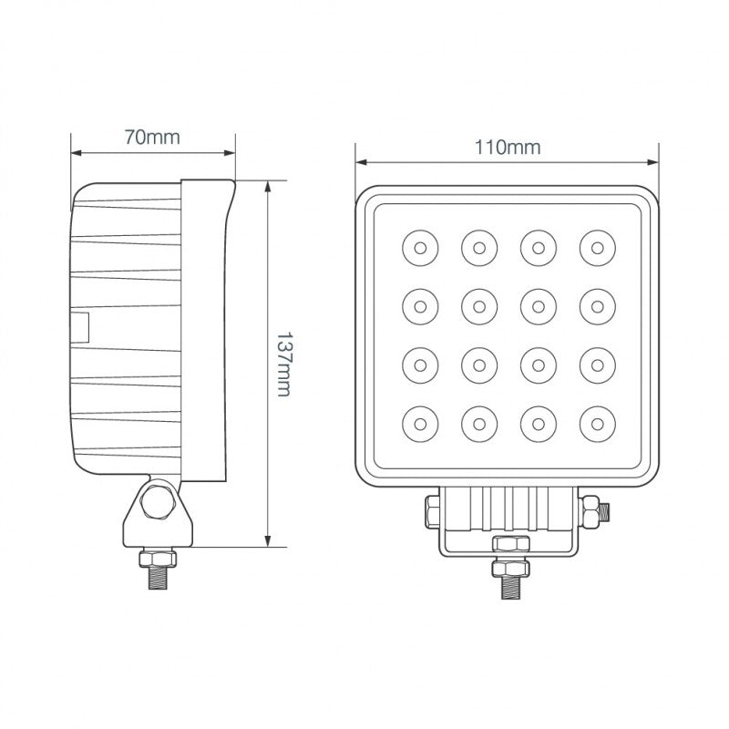 LED Autolamps 48W Square Flood Lamp RL11048BM