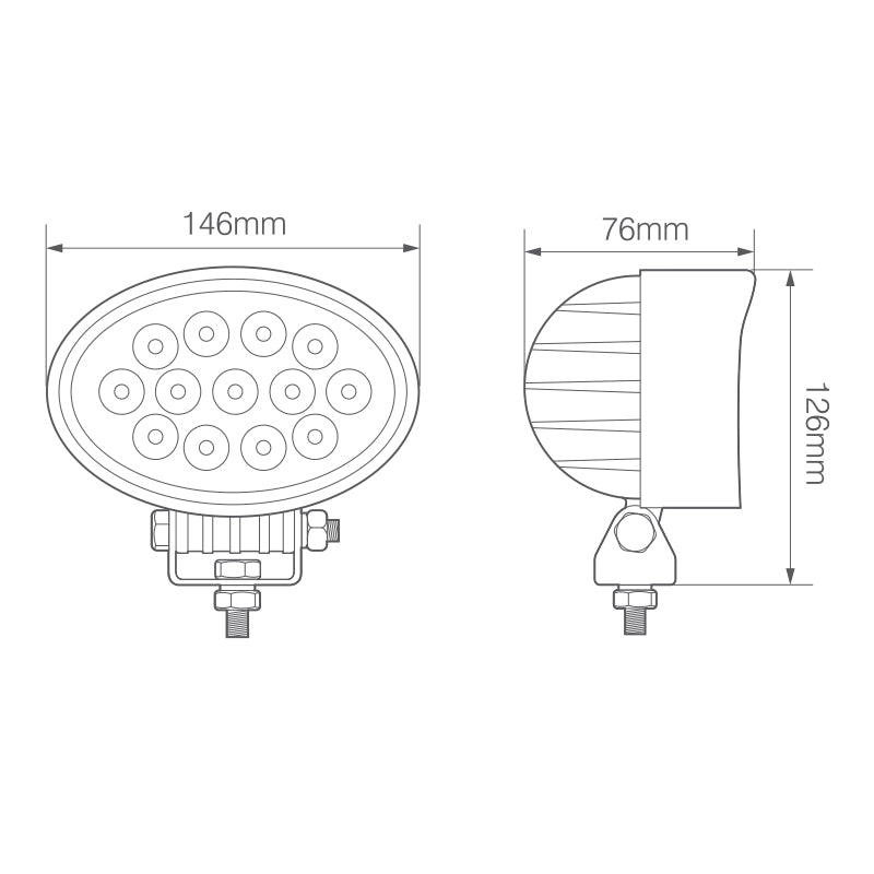 LED Autolamps 39W Oval Flood Lamp RL14539BM