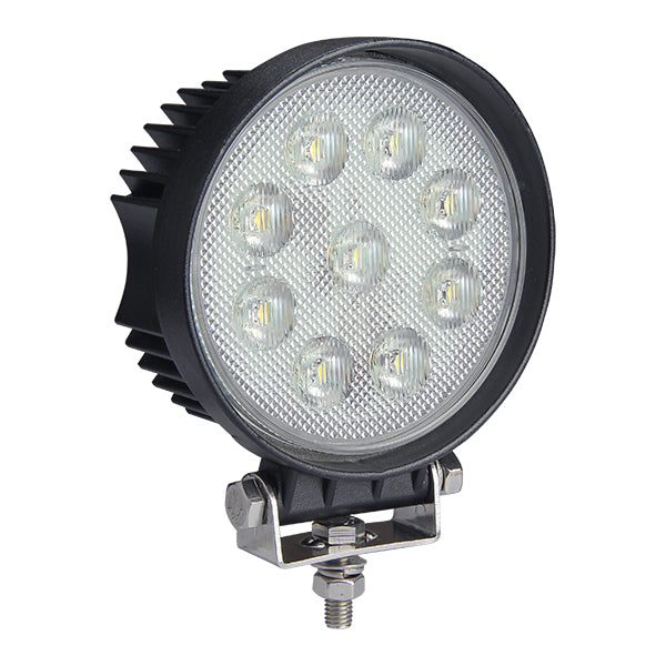 Durite Super Bright Round 9 x 6W COB LED Work Lamp - 12/24V, 4500Lm, IP69K