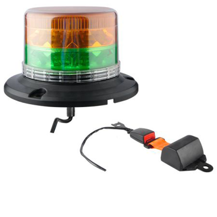 Durite Dual Colour Single Bolt LED Beacon with Seat Belt - 12/24V