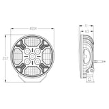 TRALERT® Ypsilon 9 LED Driving Light with Amber Warning Strobe – 7,800 Lumens, White/Amber Position Lights, 9–36V | WD-12078.1