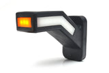 Truck LED Neon Rubber Stalk Mount Marker Lamp (W168.2), 12/24V, orange front LED, white neon side, 310mm cable.