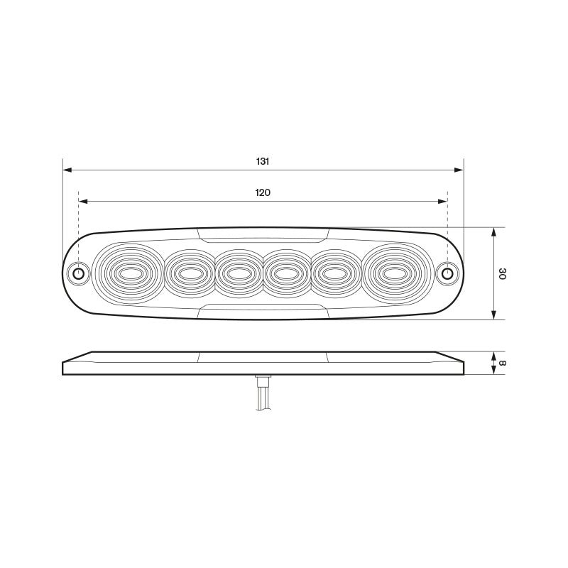 LED Autolamps 12WM Low Profile LED Reverse Lamp – 12/24V, ECE Approved