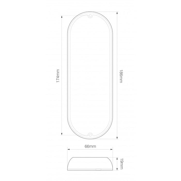 LED Autolamps Large Oval LED Interior Lamp - 186mm