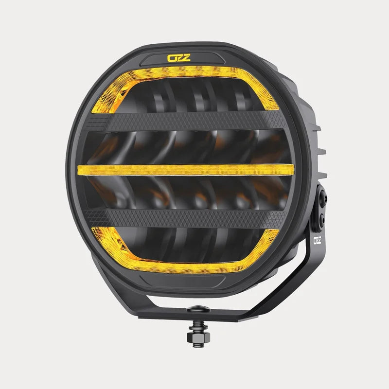 OZZ XR3 P9" LED Driving Light – 15,000 Lumen with White & Amber Position Lights, ECE R65 Warning Light & Black Housing, 9–36V