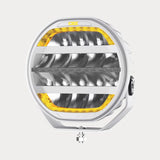OZZ XR3 P9" Arctic Edition LED Driving Light – 15,000 Lumen with White & Amber Position Light & R65 Warning Light, White Housing, 9–36V