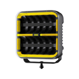 OZZ SQR 9" Square LED Driving Light with White/Amber Position Lights – 21,000 Lumens, 950m Range, ECE R149, 9–36V