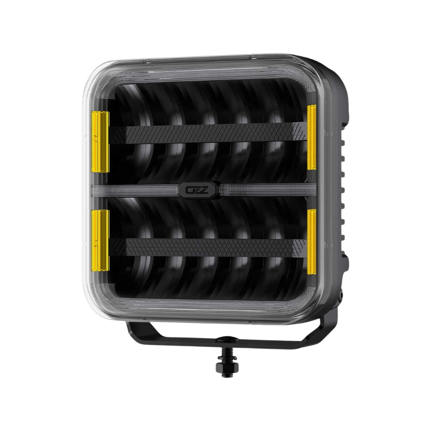 OZZ SQR 9" Square LED Driving Light with White/Amber Position Lights – 21,000 Lumens, 950m Range, ECE R149, 9–36V