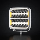 OZZ SQR 9" White Square LED Driving Light with White/Amber Position Lights – 21,000 Lumens, 950m Range, ECE R149, 9–36V