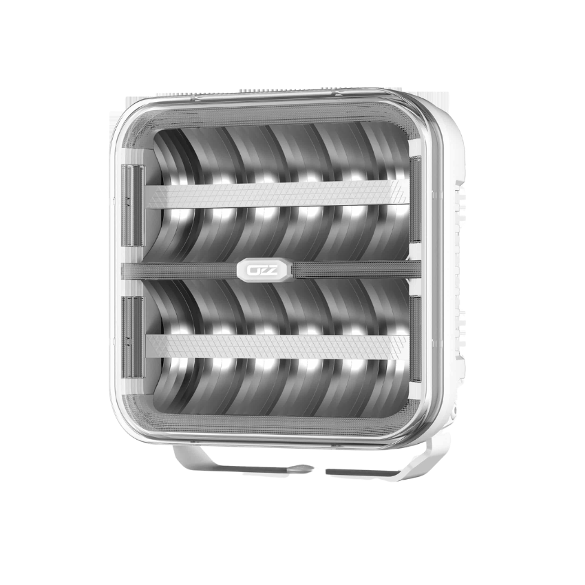 OZZ SQR 9" White Square LED Driving Light with White/Amber Position Lights – 21,000 Lumens, 950m Range, ECE R149, 9–36V