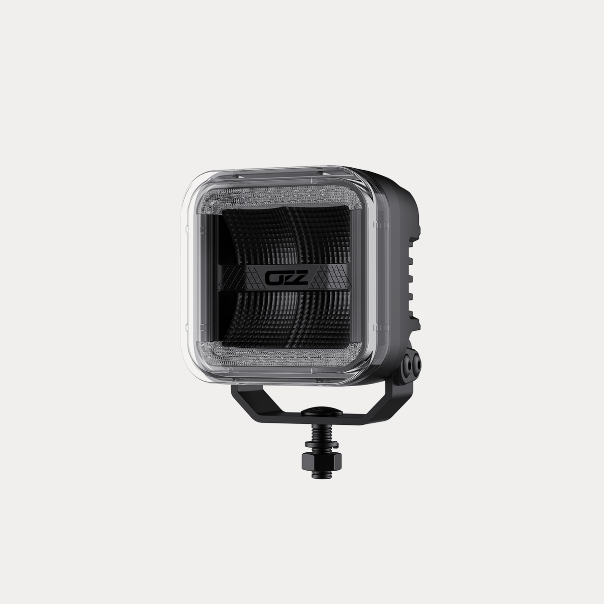 OZZ SQR 3" LED Work Light – Flood Beam with R65 Class 2 Warning Light, 12–24V