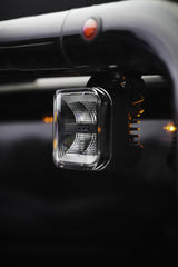 OZZ SQR 3" LED Work Light – Flood Beam with R65 Class 2 Warning Light, 12–24V