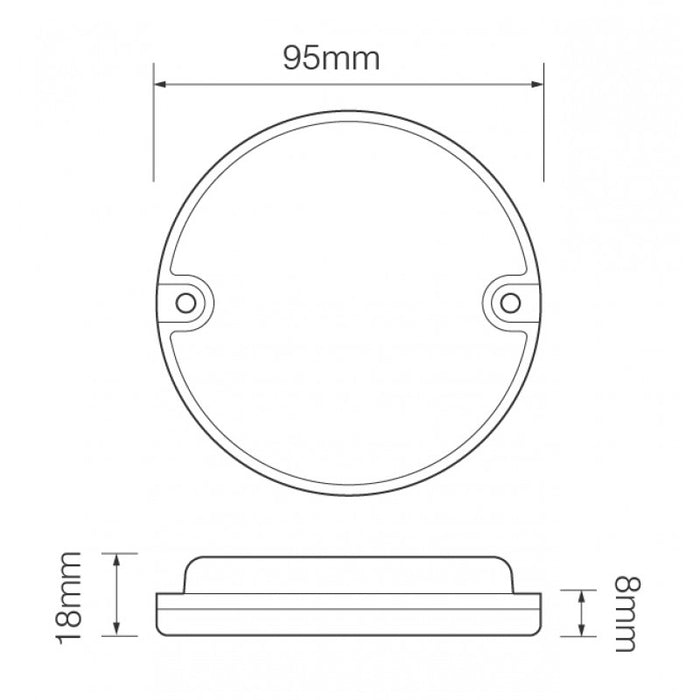 LED Autolamps 95 Series Round Reverse Lamp