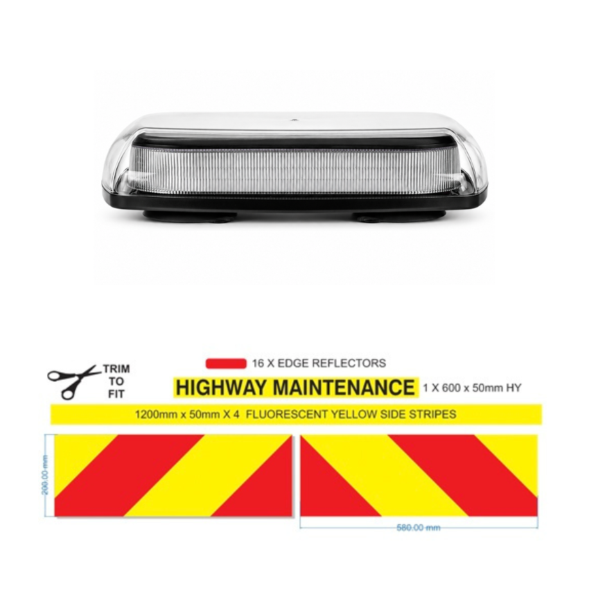 Chapter 8 Magnetic Car Kit with Reliance™ ECE R65 Magnetic LED Mini Lightbar – Complete Temporary Vehicle Bundle