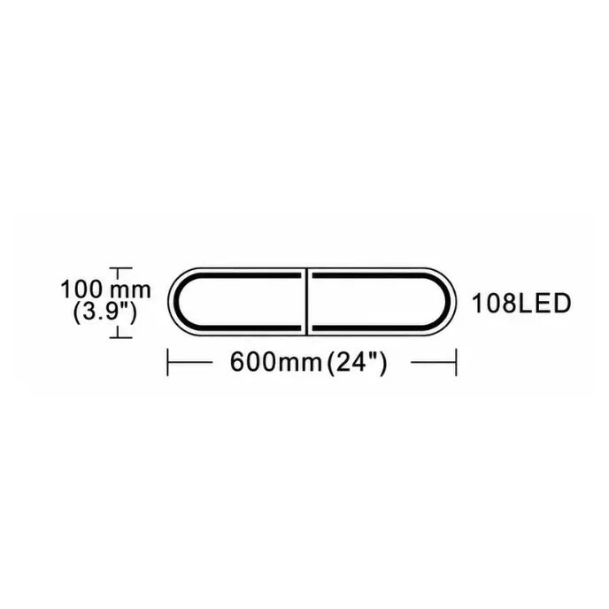 Essentials Clear Top LED Warning Lightbar 600mm – Low Profile ECE R65 Class 2 Amber Beacon, 10–24V