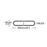 Essentials Clear Top LED Warning Lightbar 600mm – Low Profile ECE R65 Class 2 Amber Beacon, 10–24V