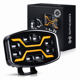 Truck LED X Range 3-in-1 Oval Driving Lamp – White Position Light & R65 Amber Warning Strobe, 12–24V