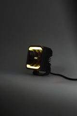 OZZ SQR 5" LED Work Light – Flood Beam with R65 Class 2 Warning Light, 12–24V
