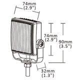 Square LED Strobe Light Head – R65 Approved 6 LED Warning Lamp with Bracket Mount