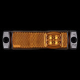 Truck amber LED side marker lamp, 12-30V DC, surface mount, ECE E9/EMC approved, 130×32×15 mm