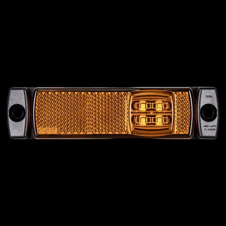 Truck amber LED side marker lamp, 12-30V DC, surface mount, ECE E9/EMC approved, 130×32×15 mm