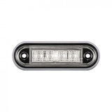 Truck LED 12/24V compact low-profile marker lamp with screw mounts and clear LED module.