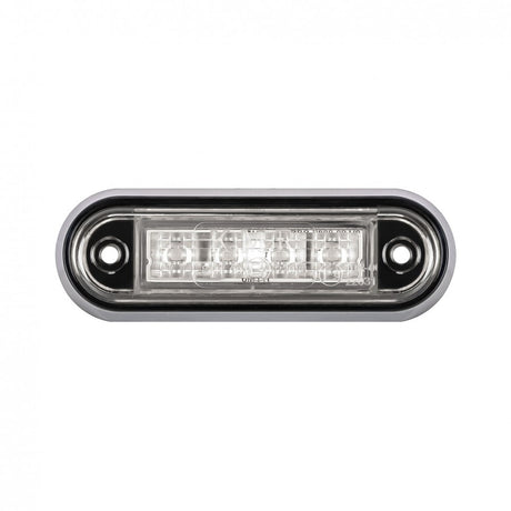 Truck LED 12/24V compact low-profile marker lamp with screw mounts and clear LED module.