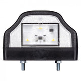 Truck LED 8 Series license plate lamp, 12/24V, dual bolt spacing for easy mounting.