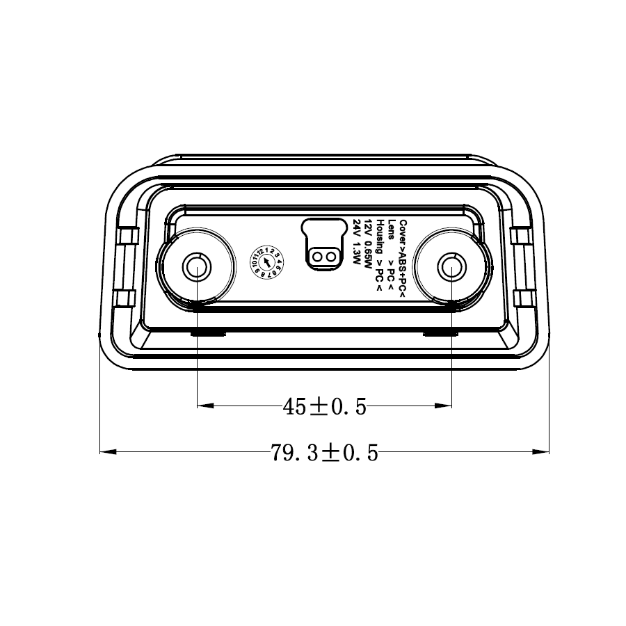 Truck LED 12/24V LED License Number Plate Lamp