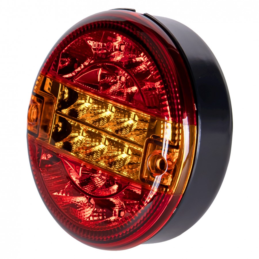 Truck LED 'Hamburger' LED Slim Line Rear Round Stop & Tail Lamp (9-33V)