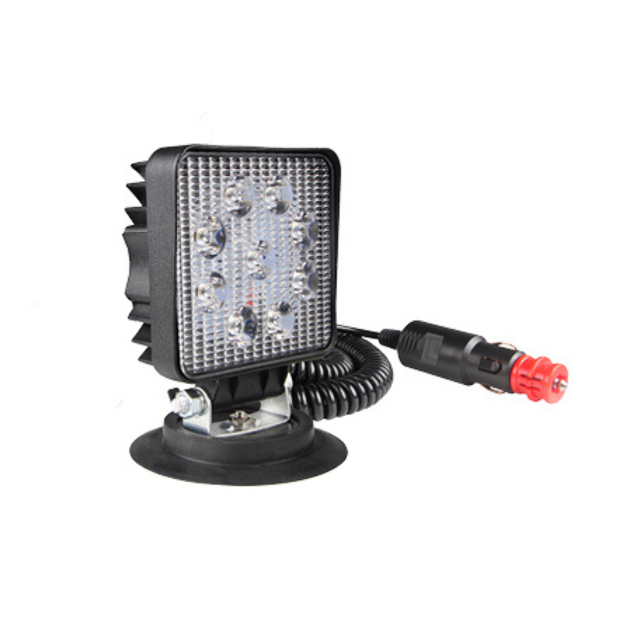 LAP Magnetic 27W Square LED Work Lamp – 1800 Lumen Flood Beam with Cigarette Plug, ECE R10 Approved, 10–30V