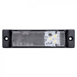 Truck LED Front Marker Light – White, 12/24V with Integrated Reflector & Compact Design