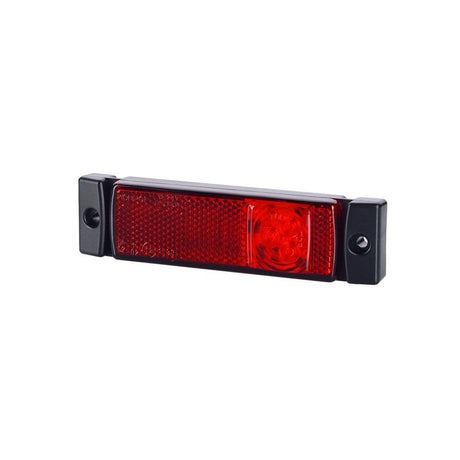 4x Red 4 Inch 8 LED Rectangle Side Marker Clearance Lights For Trucks & Trailers - 12V