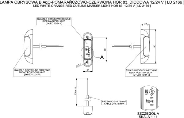 Truck LED Universal Compact Low Profile 3-in-1 LED Marker Lamp