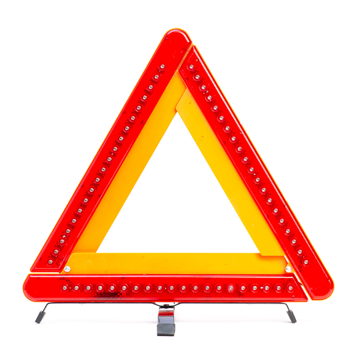 Red LED Hazard Foldable Warning Triangle