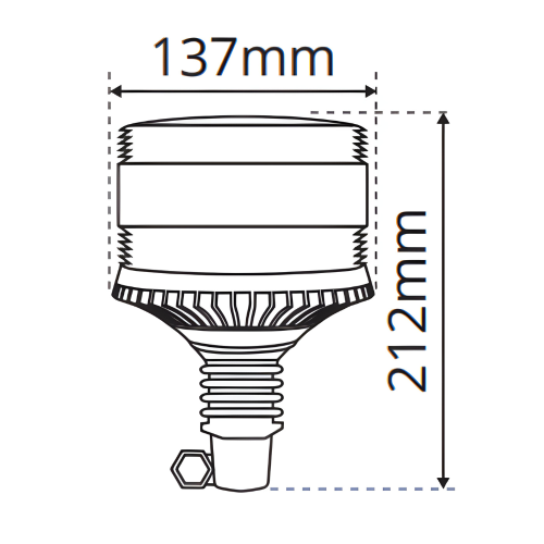 LAP LFB Flexi DIN LED Fresnel Beacon – ECE R65, 12/24V, IP69K