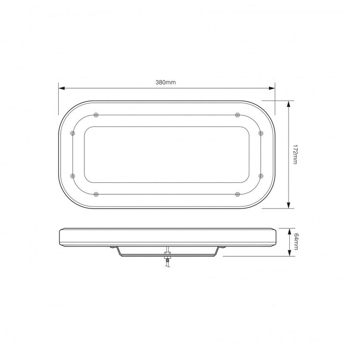 LED Autolamps MLB 380 Mini R65 Approved Compact LED Lightbar (Clear Lens) - Single Bolt