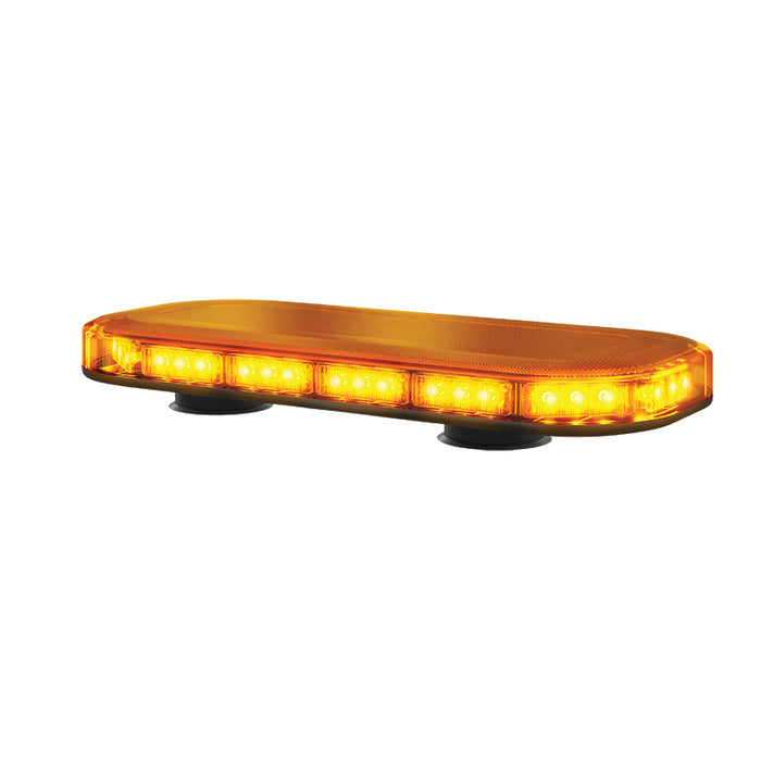 LED Autolamps MLB 380 Mini R65 Approved Compact LED Lightbar (Amber Lens) - Magnetic Mount