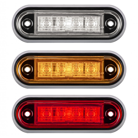 Truck LED 12/24V compact low-profile vehicle marker lamp in white, amber, red; screw mount, 100x33x17 mm, 0.3W/0.6W