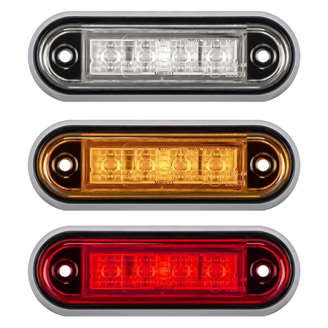 Truck LED 12/24V compact low-profile vehicle marker lamp in white, amber, red; screw mount, 100x33x17 mm, 0.3W/0.6W