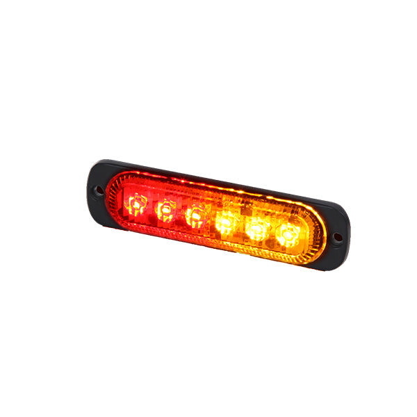 Durite R10 High Intensity 6 Amber & Red LED Warning Light (19 Flash Patterns)